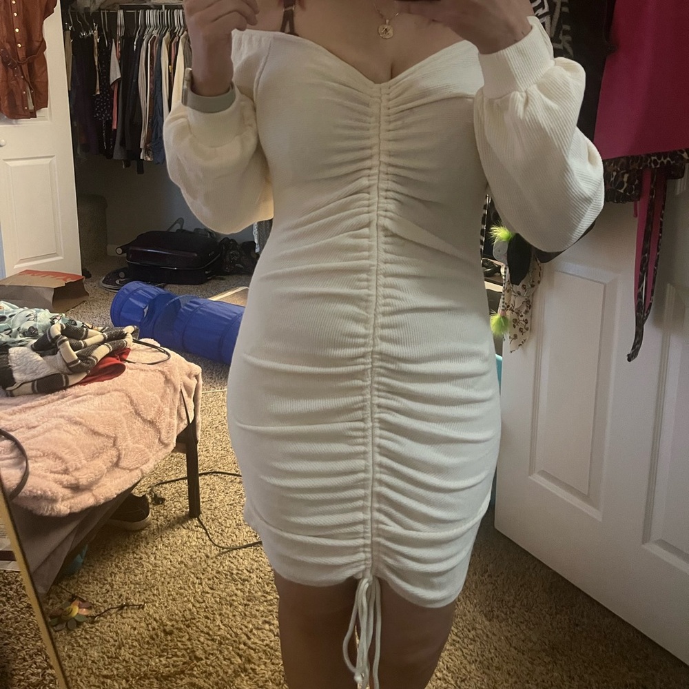 Elegant Off-Shoulder White Dress